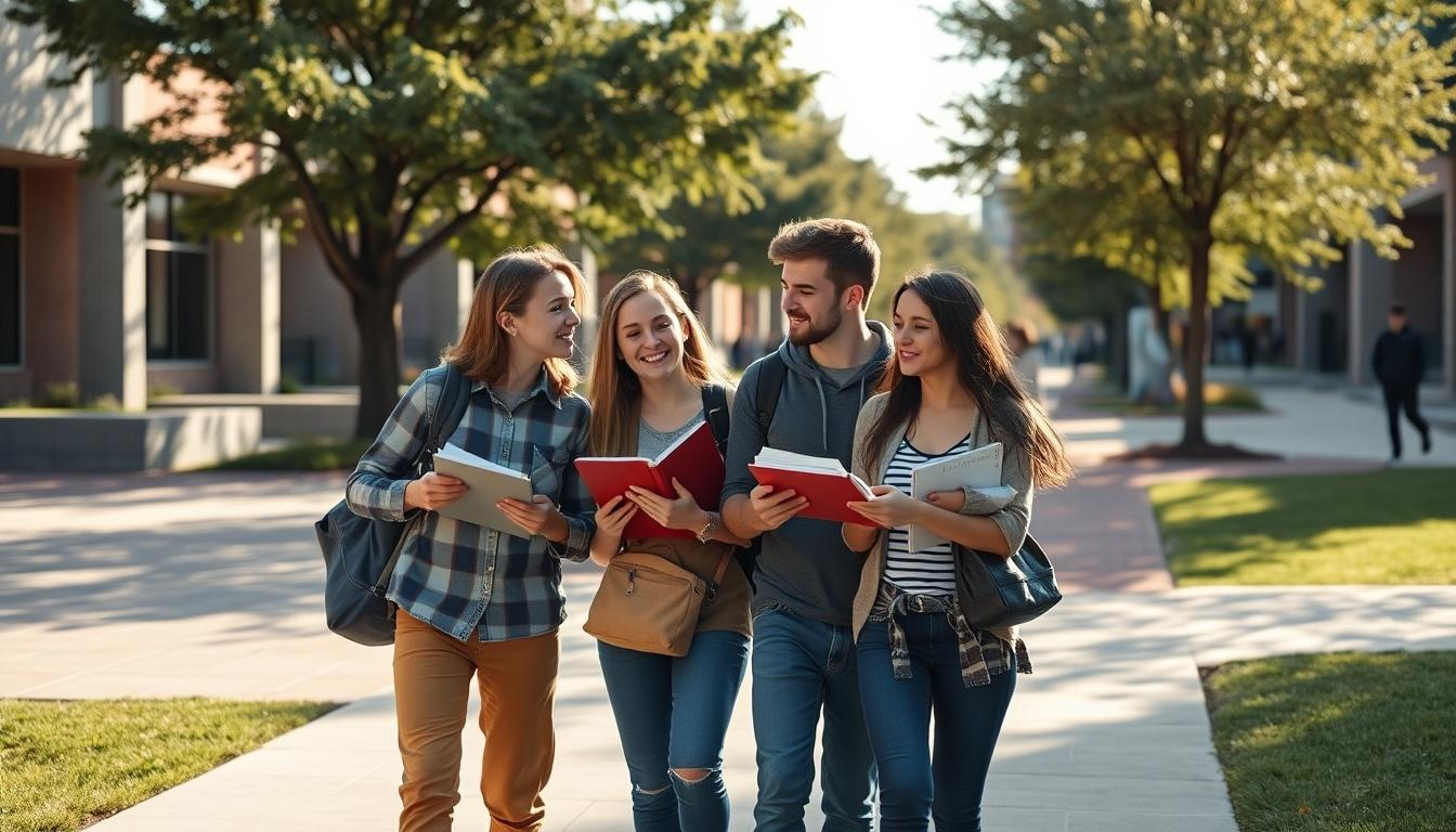 Student using learning strategies while studying
